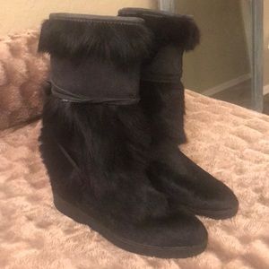 GARDEN SPORT- Made in ITALY Black goat fur Sz41 ❤️